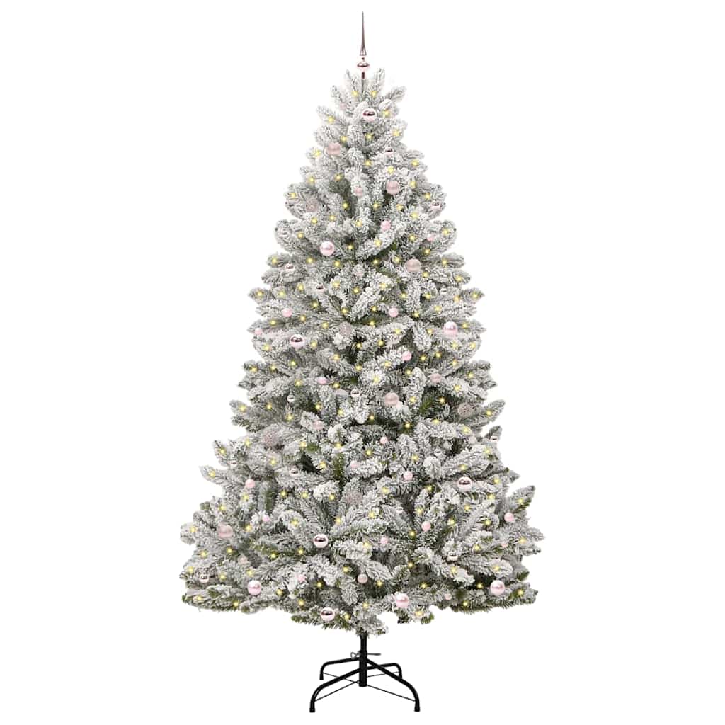 Kunstig juletre Grønn og hvit 270 cm PVC og metall