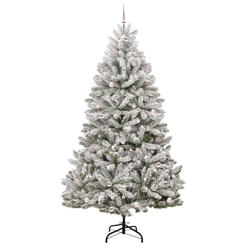 Kunstig juletre Grønn og hvit 270 cm PVC og metall