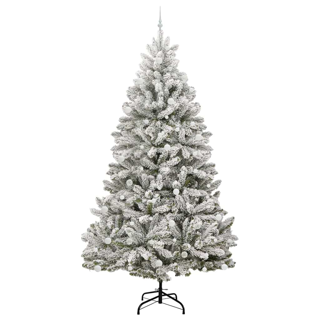 Kunstig juletre Grønn og hvit 270 cm PVC og metall