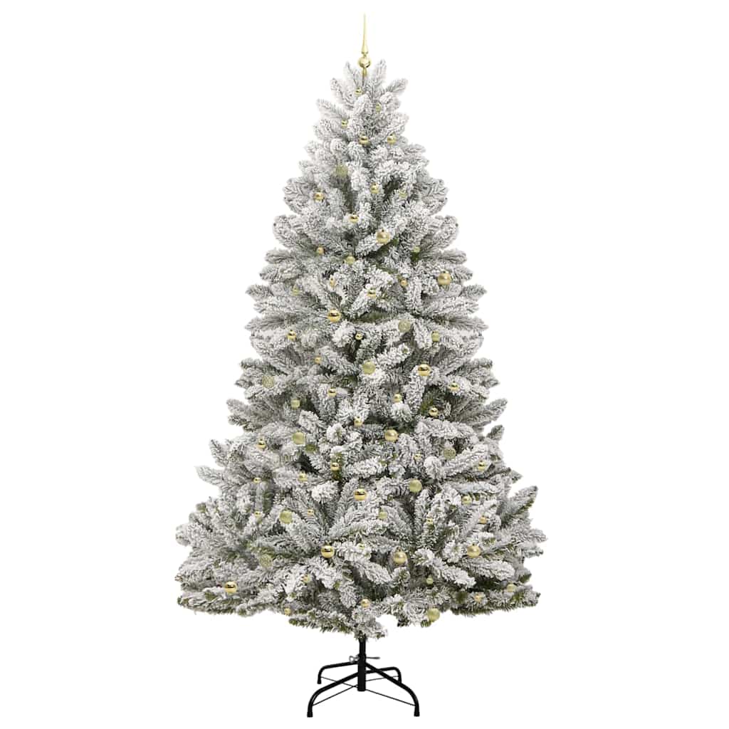 Kunstig juletre Grønn og hvit 270 cm PVC og metall