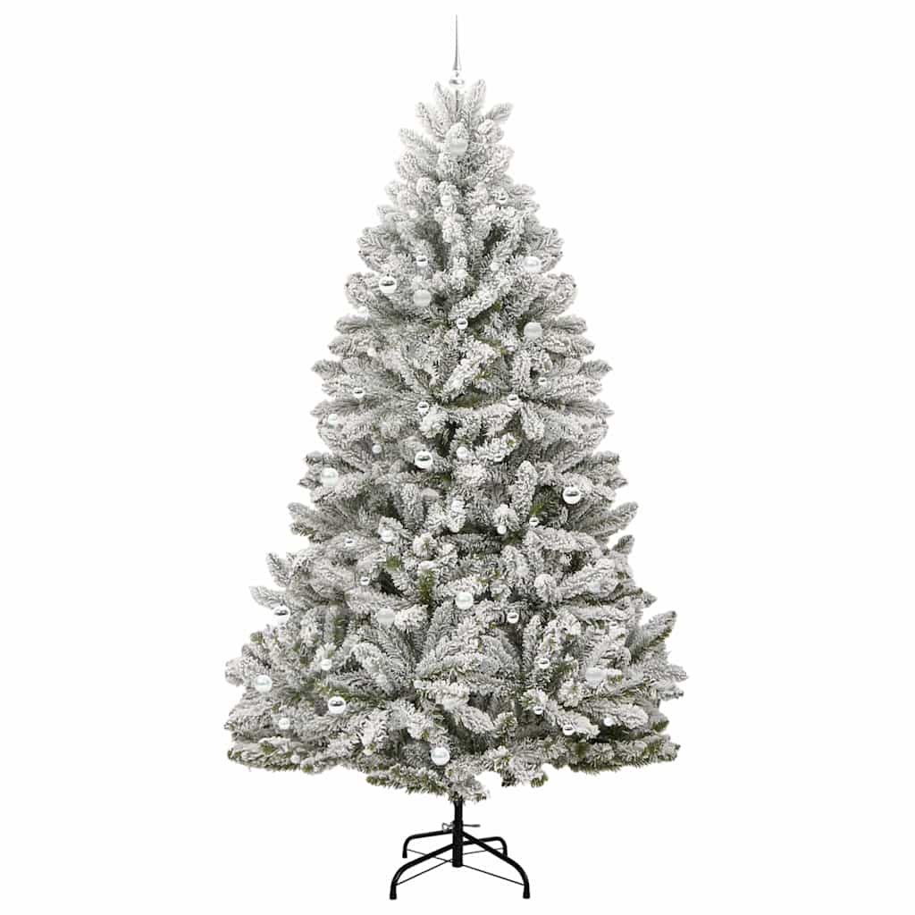 Kunstig juletre Grønn og hvit 270 cm PVC og metall