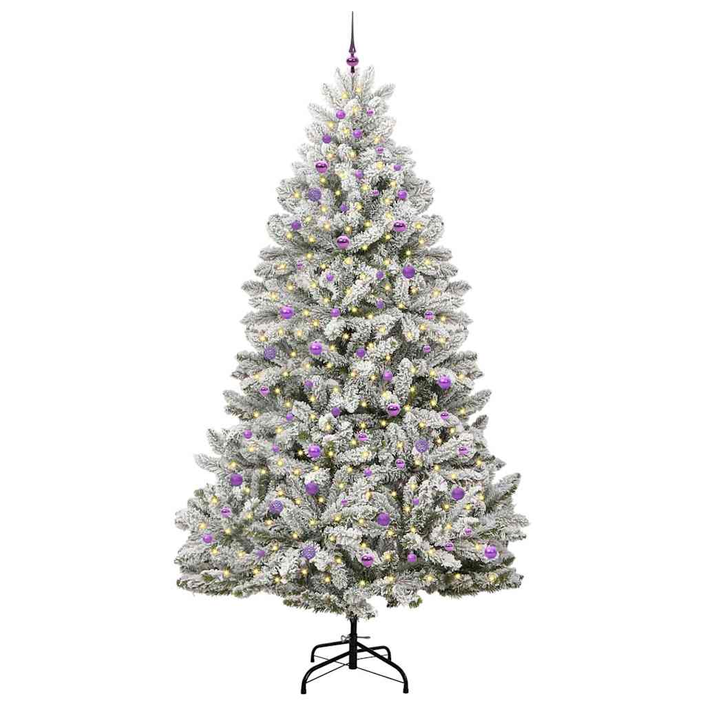Kunstig juletre Grønn og hvit 270 cm PVC og metall