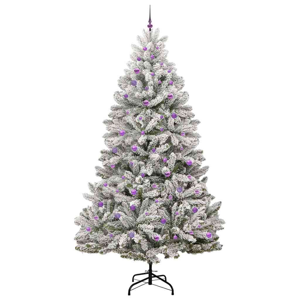 Kunstig juletre Grønn og hvit 270 cm PVC og metall