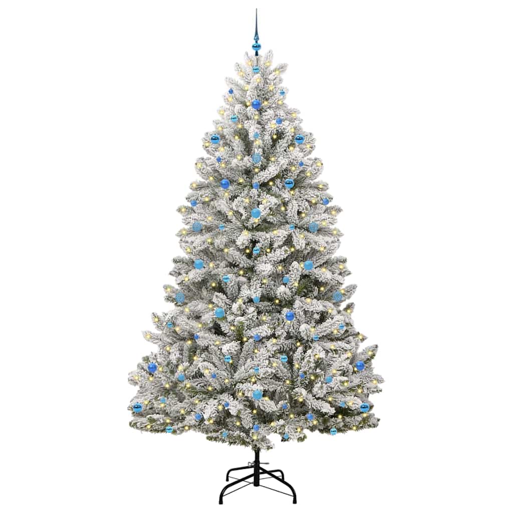 Kunstig juletre Grønn og hvit 270 cm PVC og metall