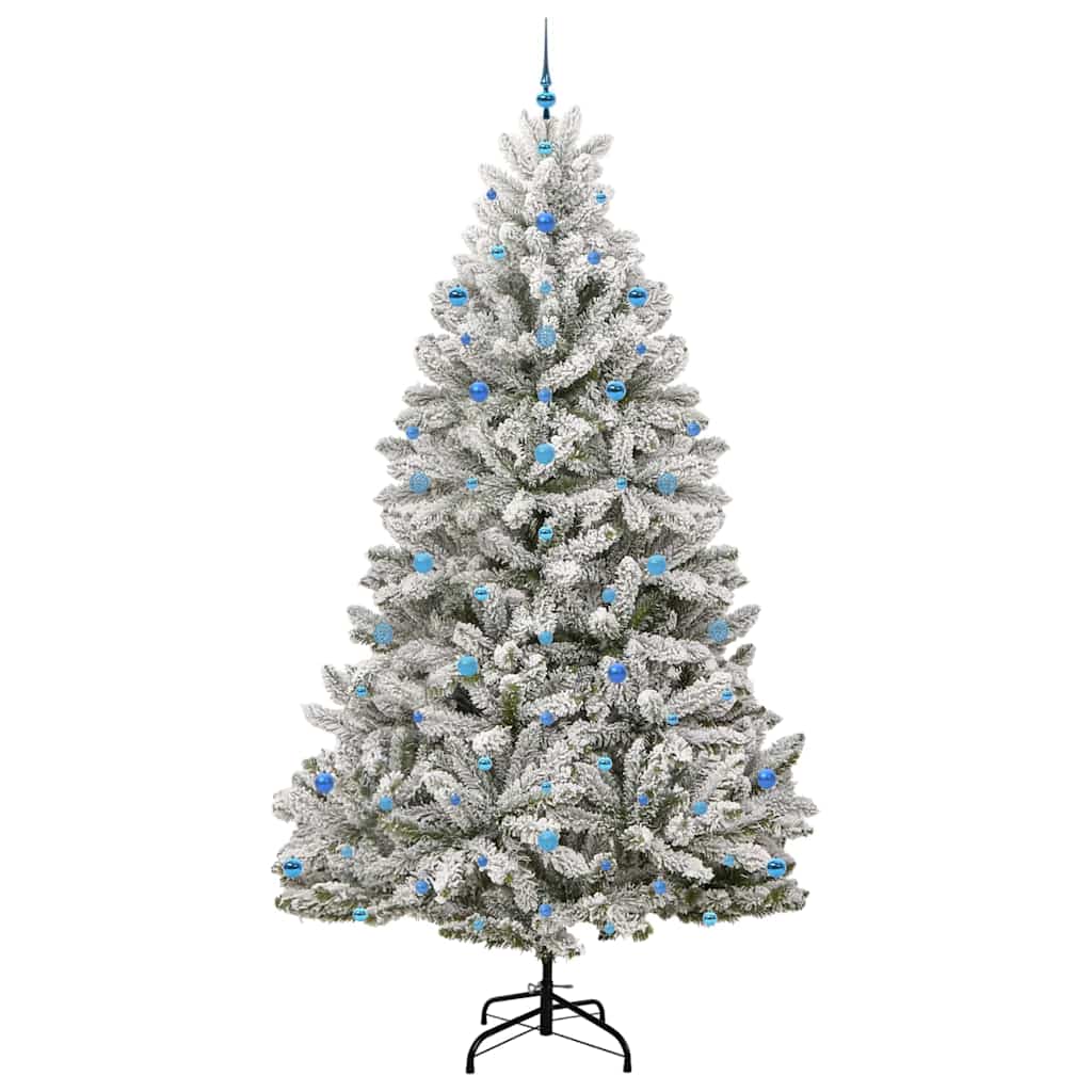 Kunstig juletre Grønn og hvit 270 cm PVC og metall