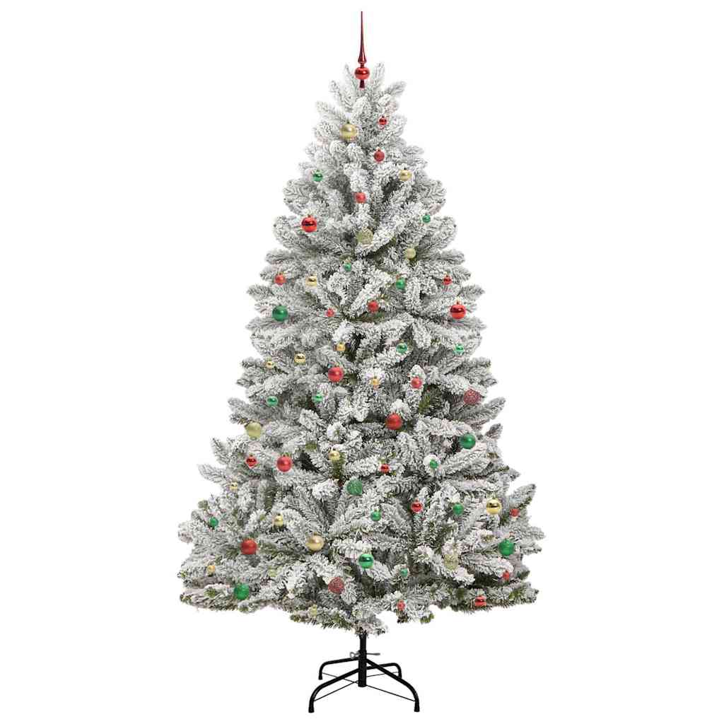 Kunstig juletre Grønn og hvit 270 cm PVC og metall