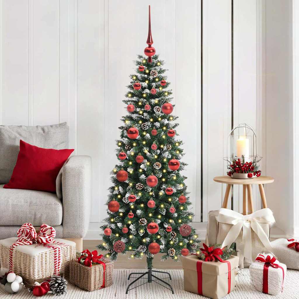 Kunstig juletre med 150 LED grønn 150 cm PVC og plast og stål