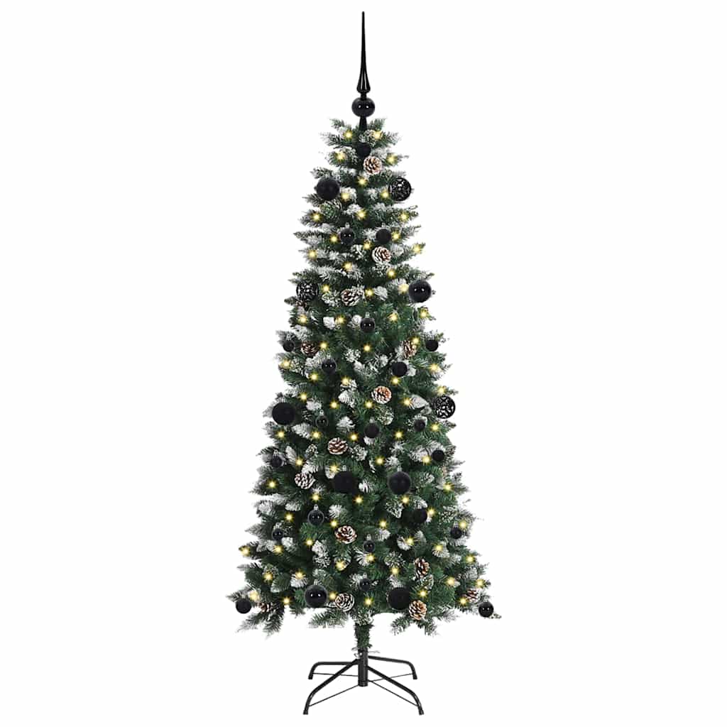 Kunstig juletre med 150 LED grønn 150 cm PVC og plast og stål