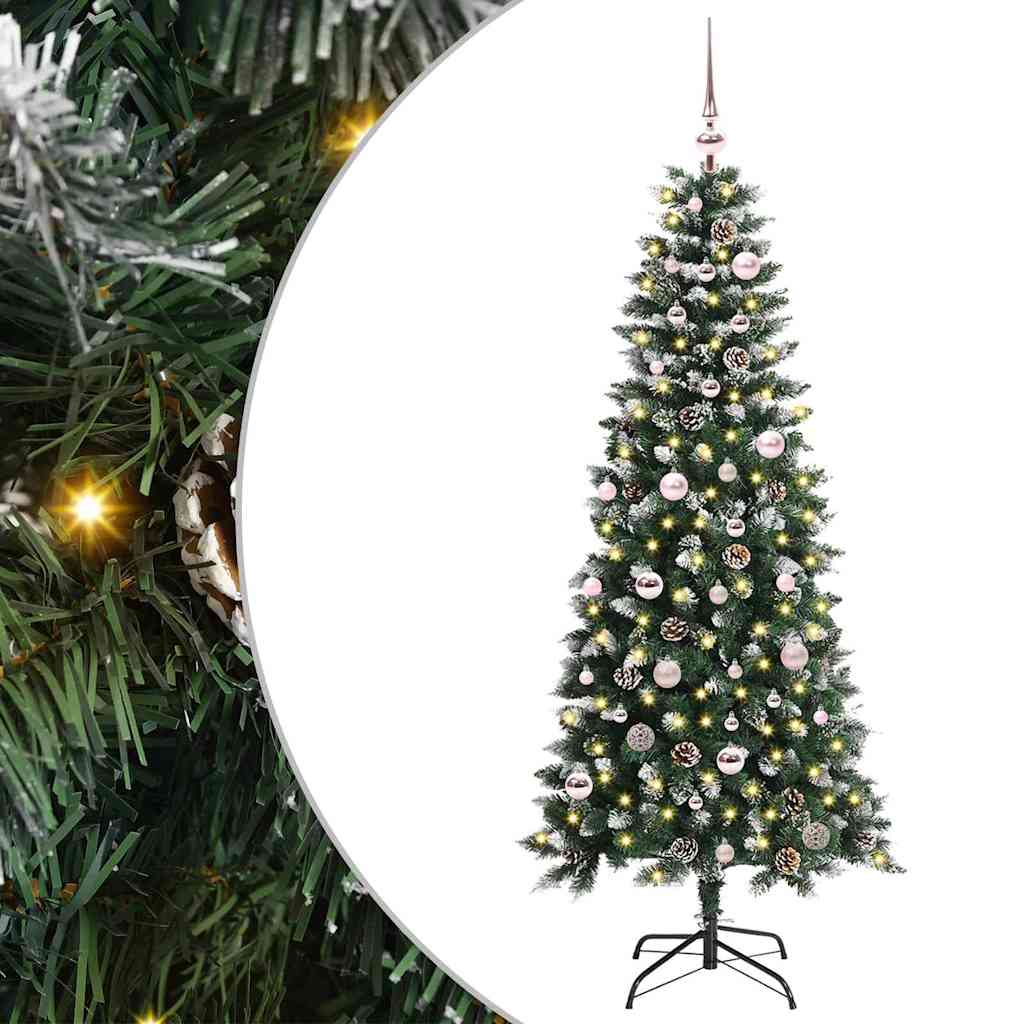 Kunstig juletre med 150 LED grønn 150 cm PVC og plast og stål