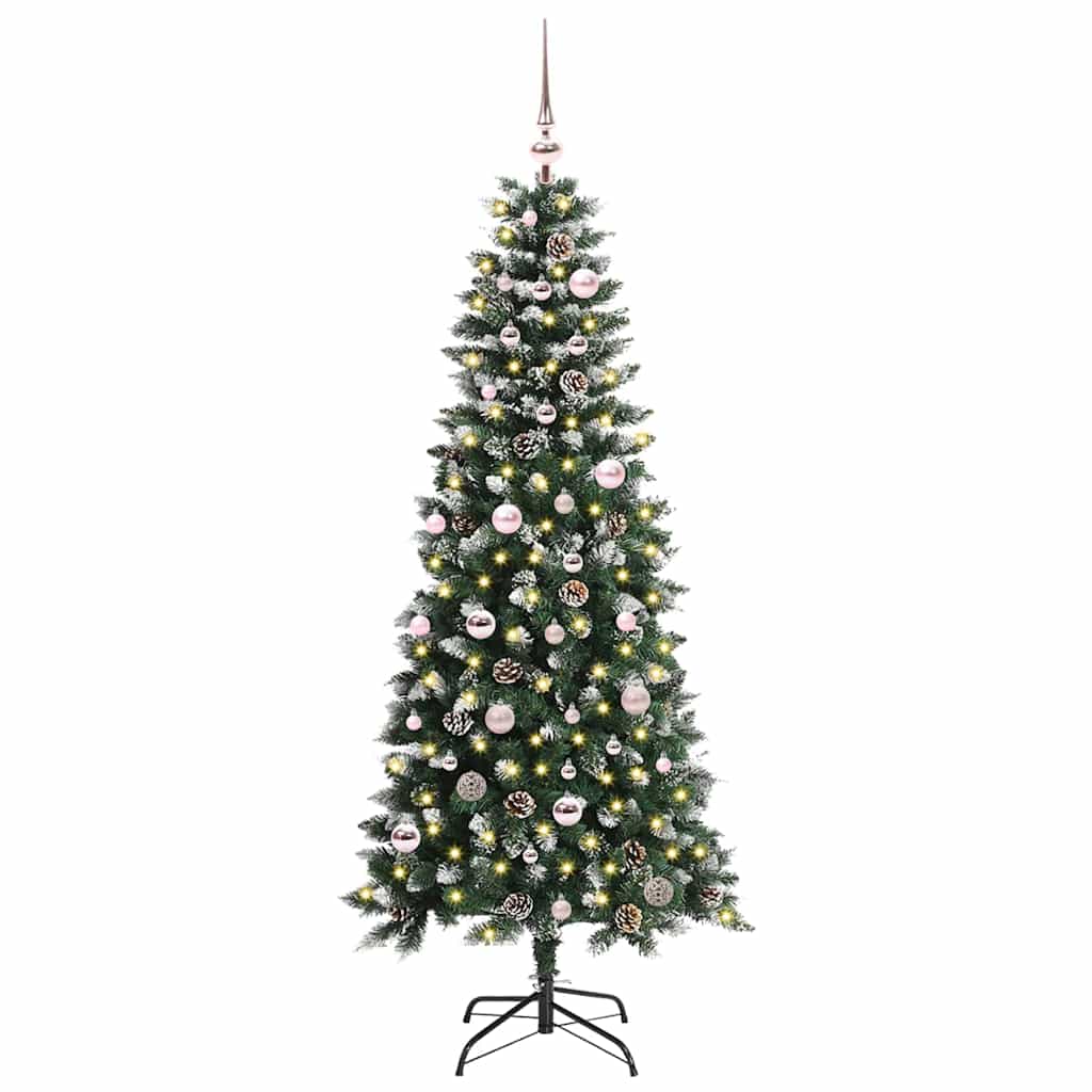 Kunstig juletre med 150 LED grønn 150 cm PVC og plast og stål