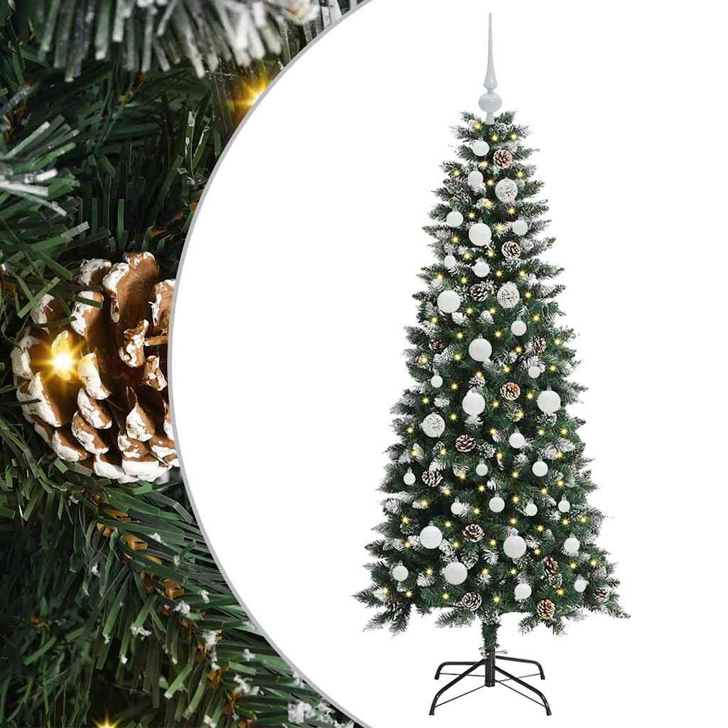 Kunstig juletre med 150 LED grønn 150 cm PVC og plast og stål