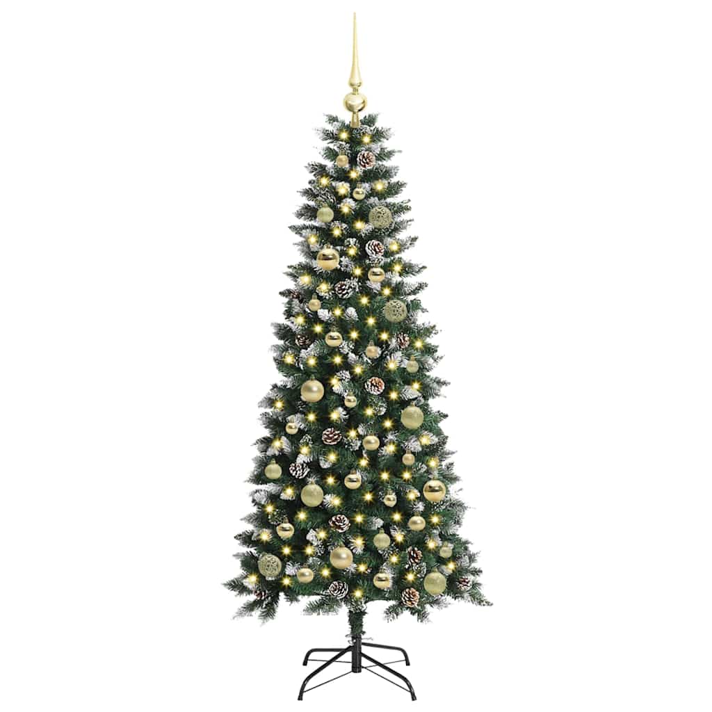 Kunstig juletre med 150 LED grønn 150 cm PVC og plast og stål