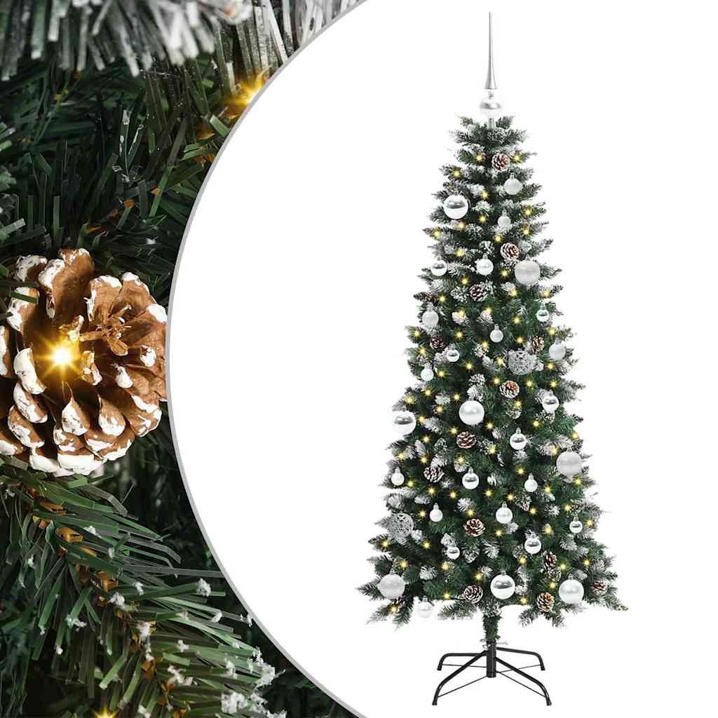 Kunstig juletre med 150 LED grønn 150 cm PVC og plast og stål