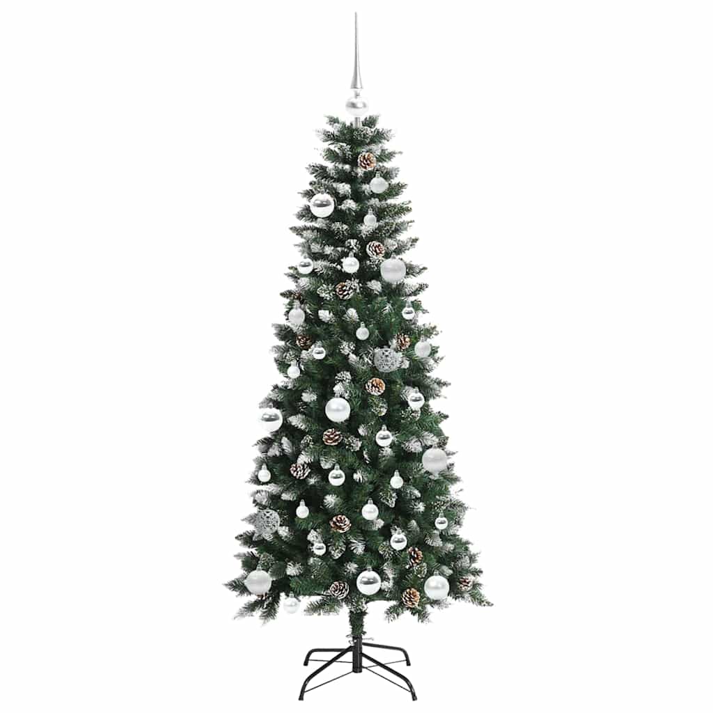 Kunstig juletre med 150 LED grønn 150 cm PVC og plast og stål