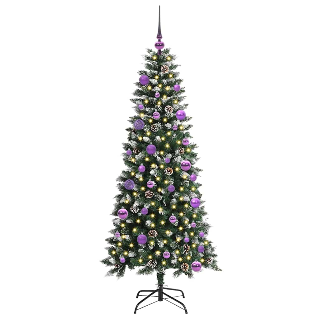 Kunstig juletre med 150 LED grønn 150 cm PVC og plast og stål