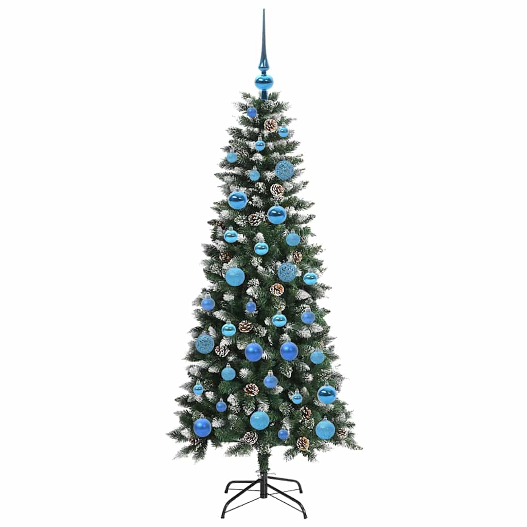 Kunstig juletre med 150 LED grønn 150 cm PVC og plast og stål