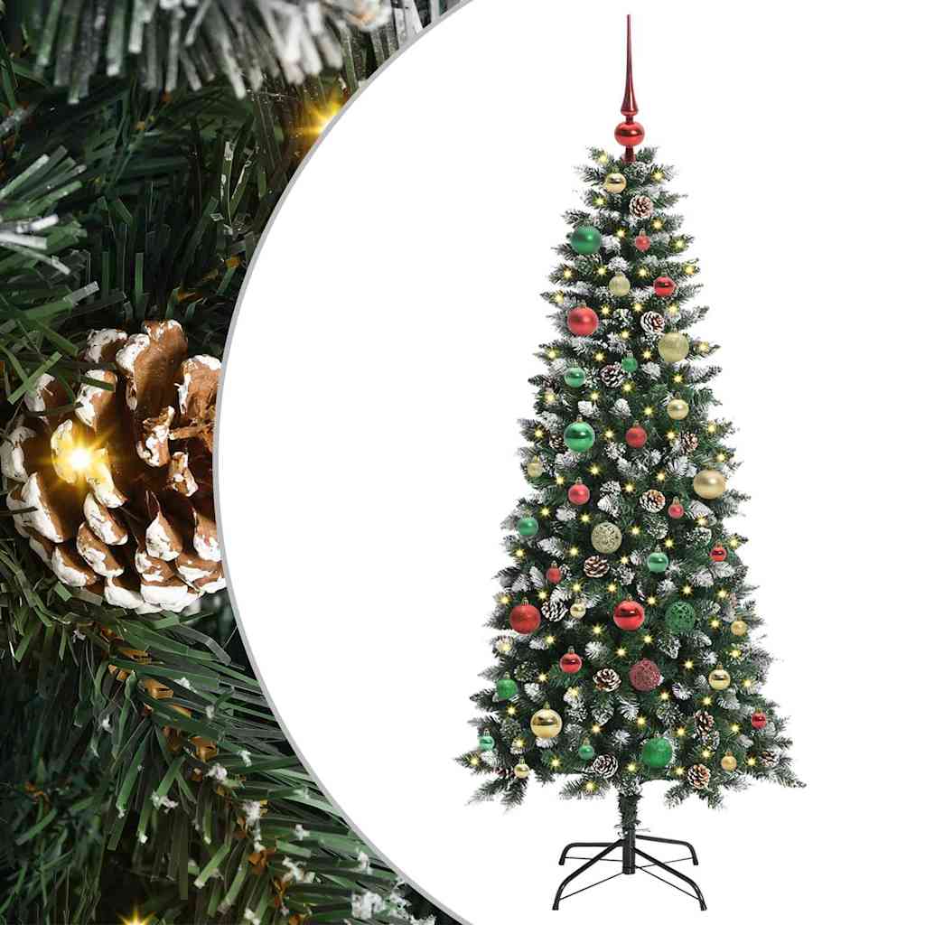 Kunstig juletre med 150 LED grønn 150 cm PVC og plast og stål