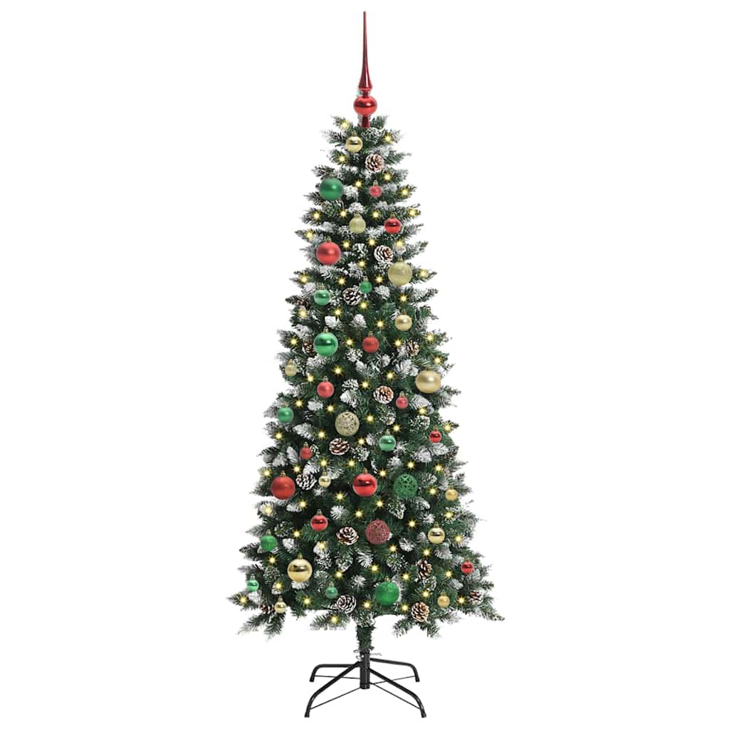 Kunstig juletre med 150 LED grønn 150 cm PVC og plast og stål
