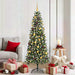 Kunstig juletre med 300 LED grønn 180 cm PVC og plast og stål
