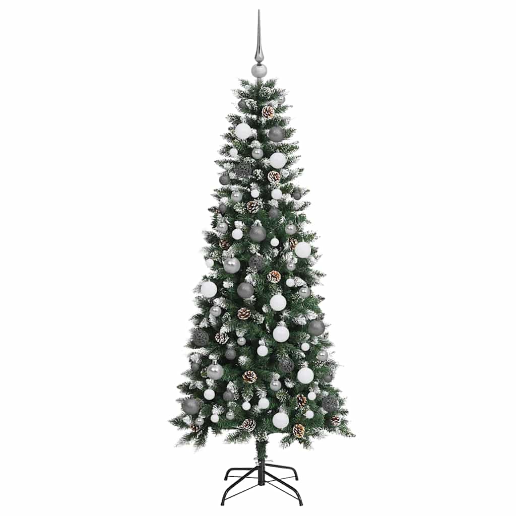 Kunstig juletre med 300 LED grønn 180 cm PVC og plast og stål