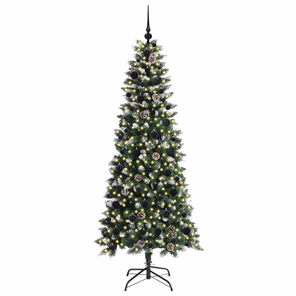 Kunstig juletre med 300 LED grønn 180 cm PVC og plast og stål