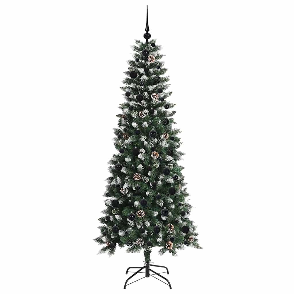 Kunstig juletre med 300 LED grønn 180 cm PVC og plast og stål