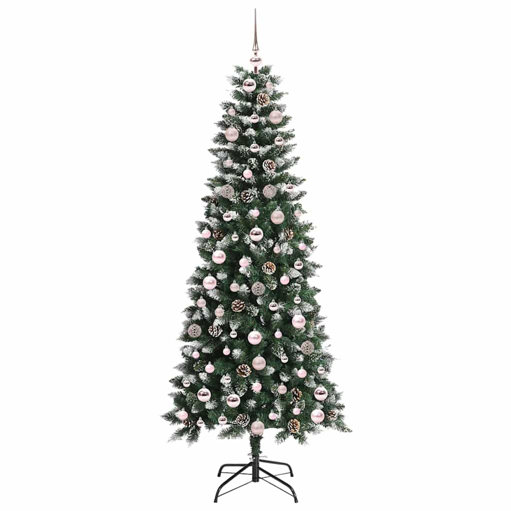 Kunstig juletre med 300 LED grønn 180 cm PVC og plast og stål