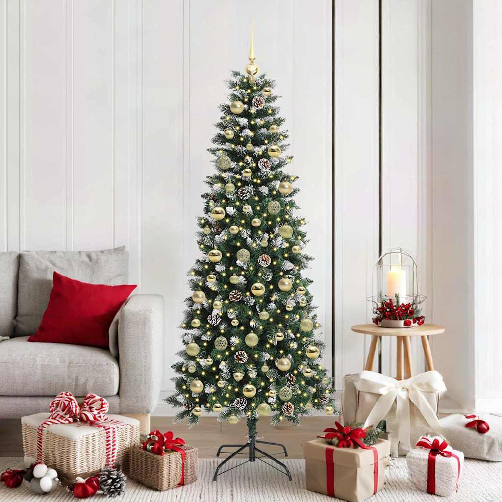 Kunstig juletre grønn 76 x 76 x 180 cm PVC og plast og stål