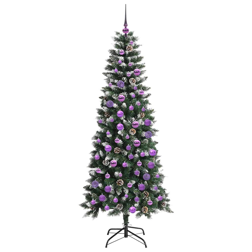 Kunstig juletre med 300 LED grønn 180 cm PVC og plast og stål