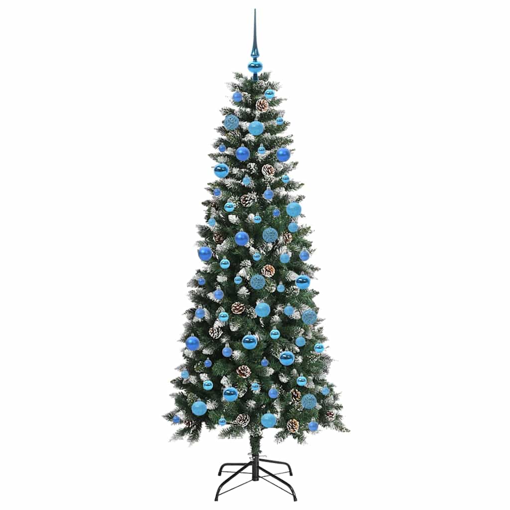 Kunstig juletre med 300 LED grønn 180 cm PVC og plast og stål