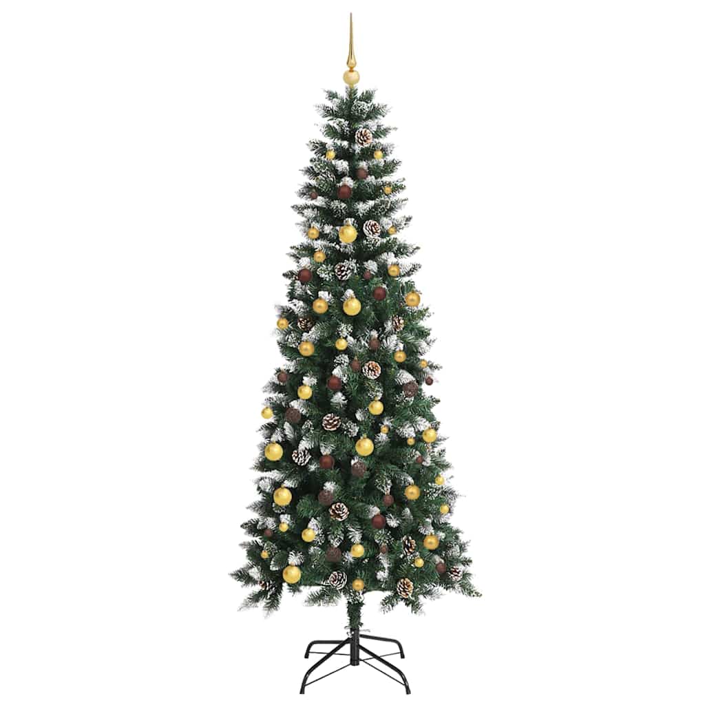 Kunstig juletre med 300 LED grønn 210 cm PVC og plast og stål