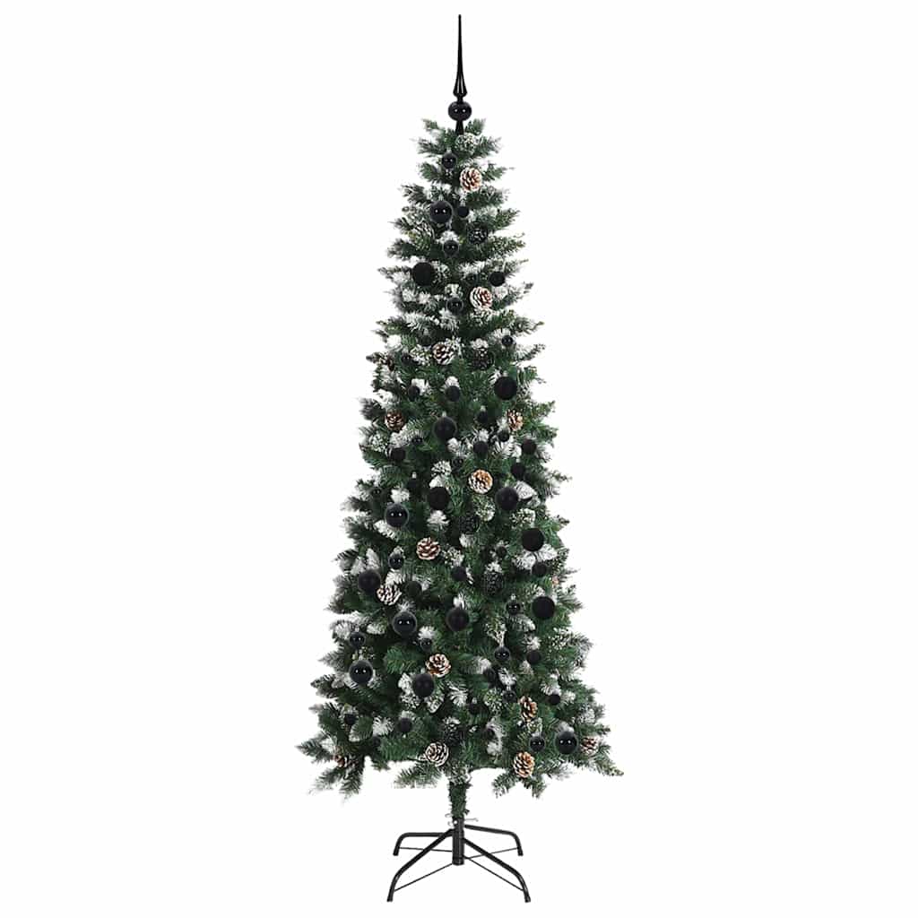 Kunstig juletre med 300 LED grønn 210 cm PVC og plast og stål