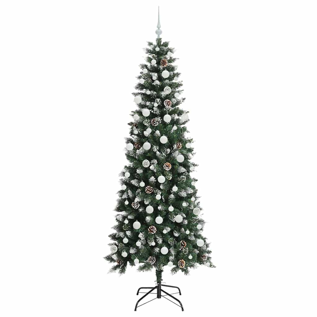 Kunstig juletre med 300 LED grønn 210 cm PVC og plast og stål