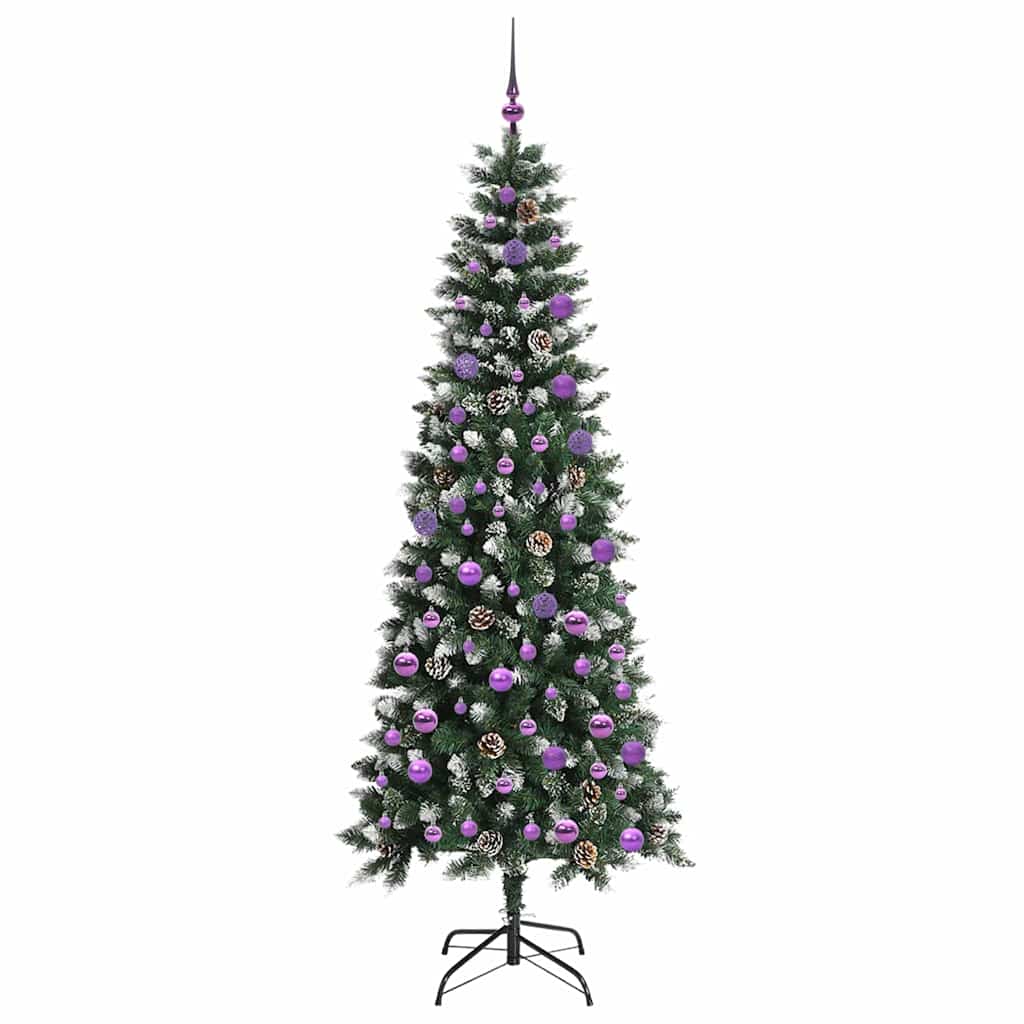 Kunstig juletre med 300 LED grønn 210 cm PVC og plast og stål