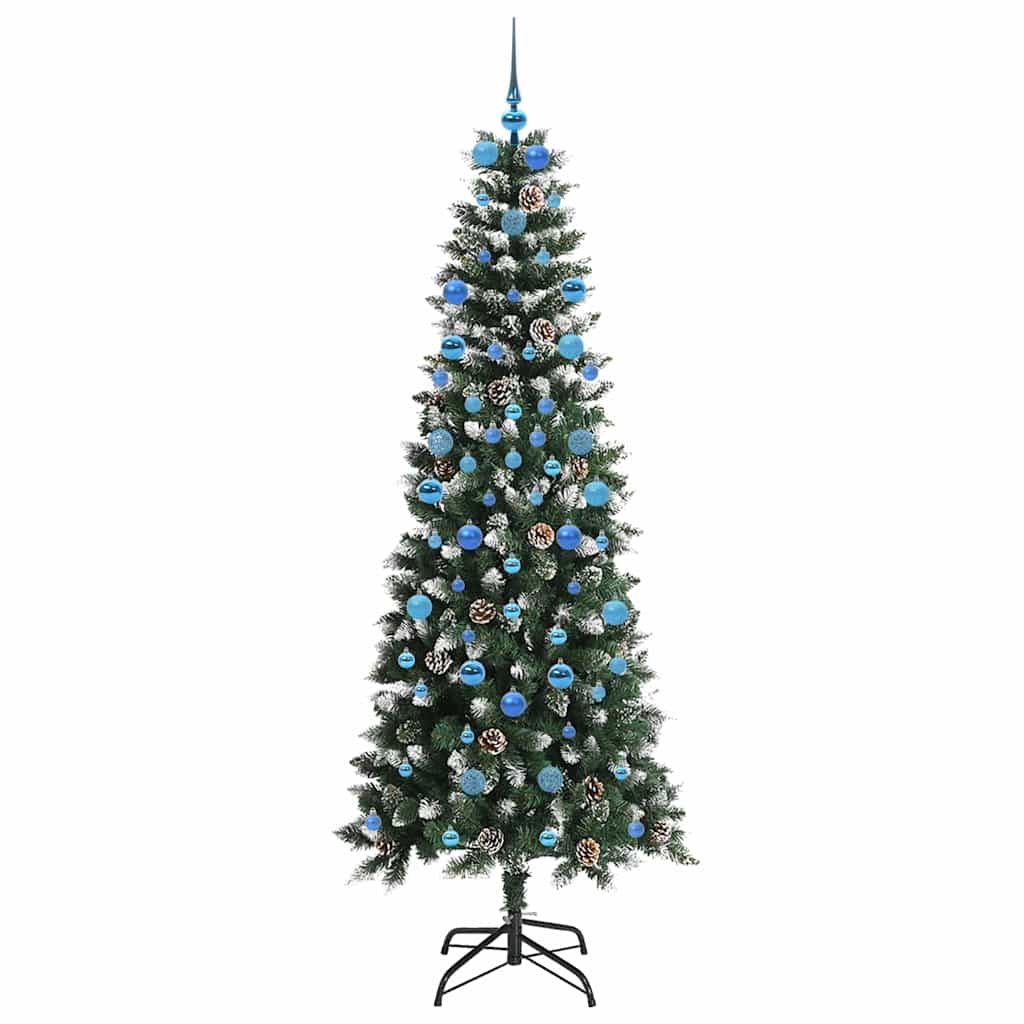 Kunstig juletre med 300 LED grønn 210 cm PVC og plast og stål