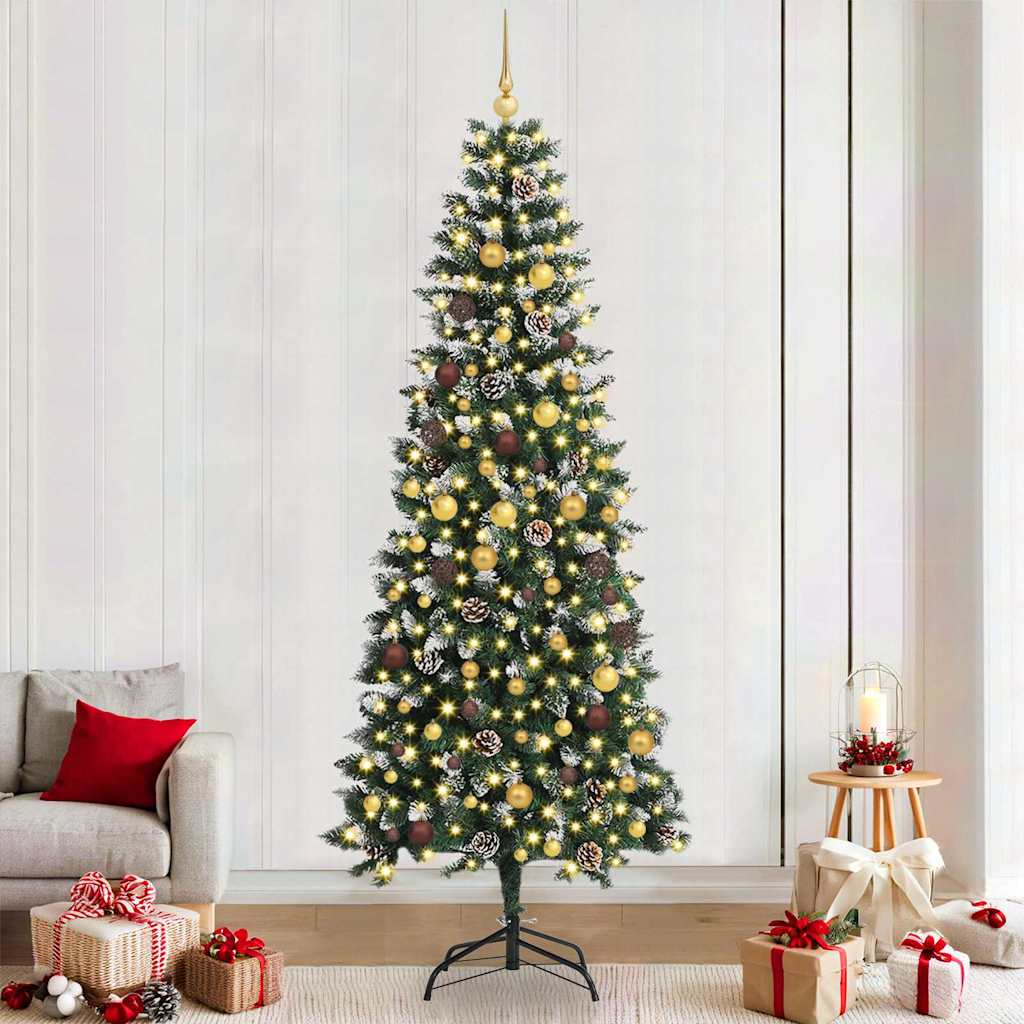 Kunstig juletre med 300 LED grønn 240 cm PVC og plast og stål