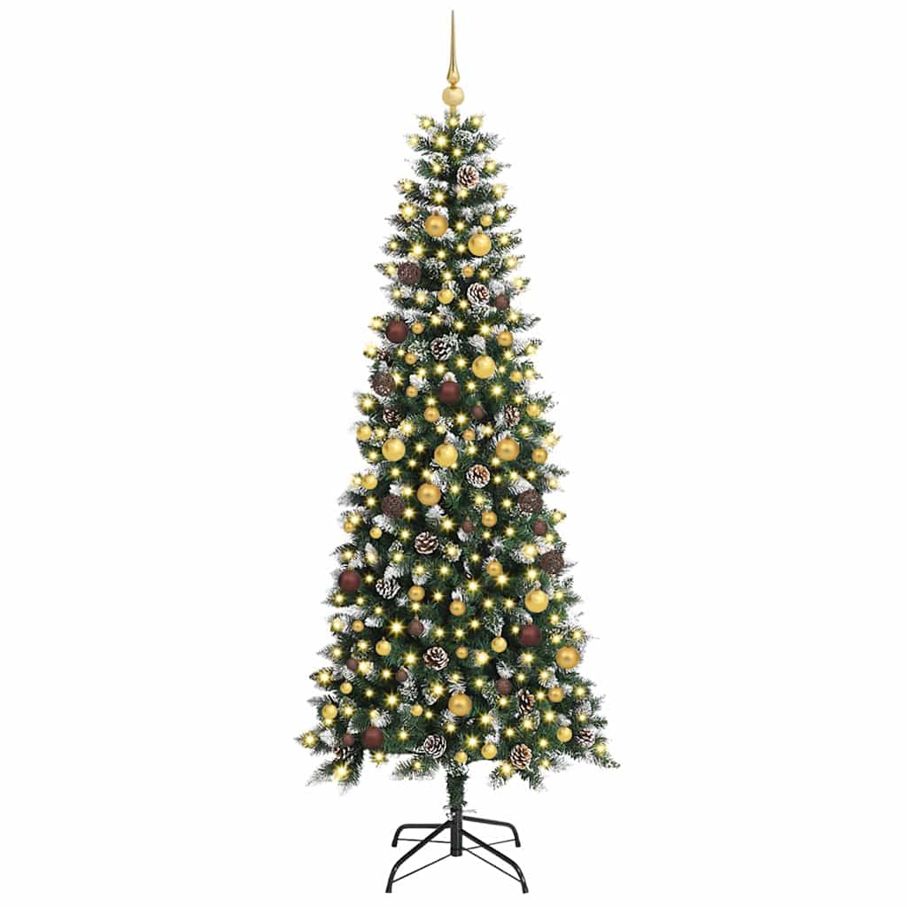 Kunstig juletre med 300 LED grønn 240 cm PVC og plast og stål