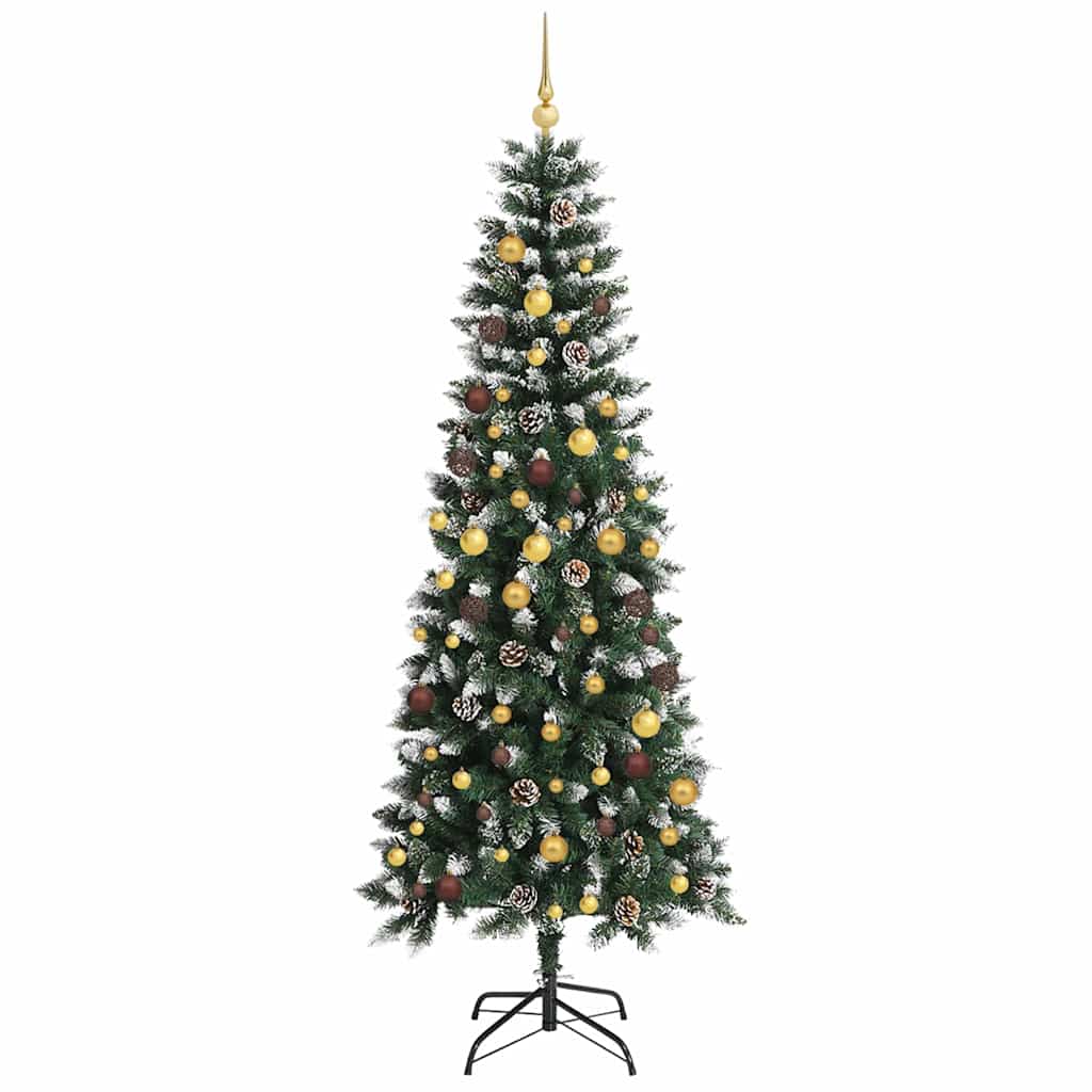 Kunstig juletre med 300 LED grønn 240 cm PVC og plast og stål