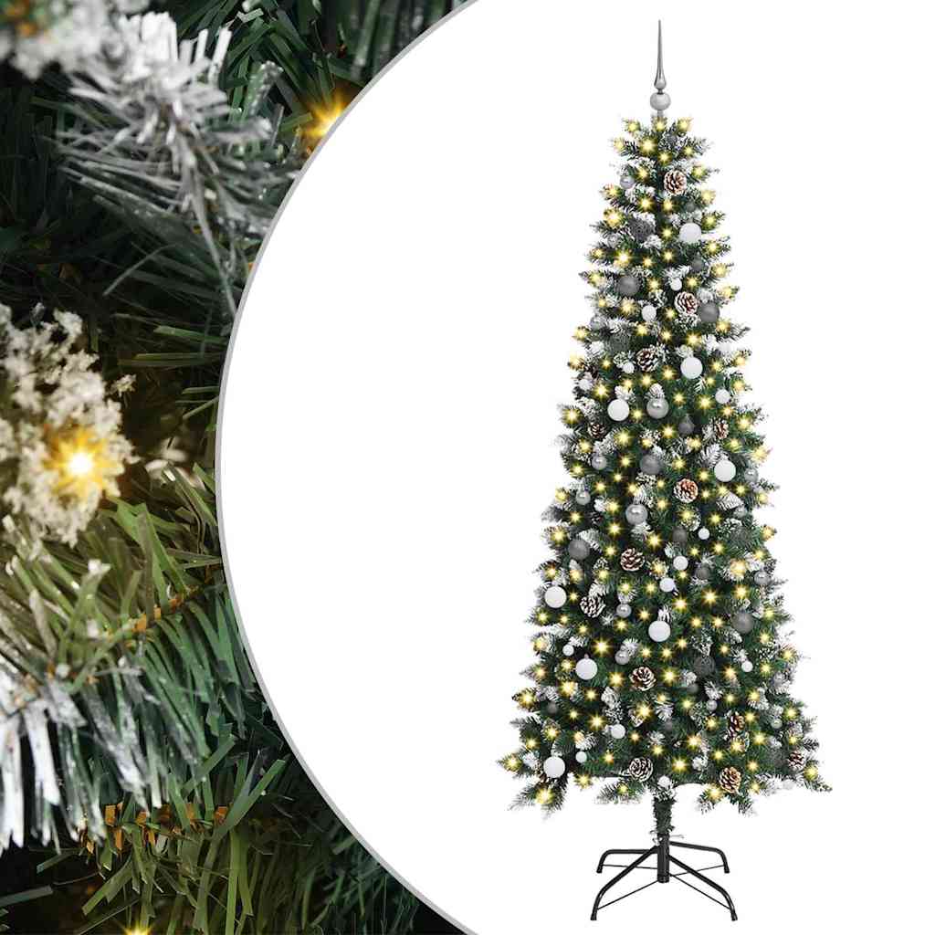 Kunstig juletre med 300 LED grønn 240 cm PVC og plast og stål