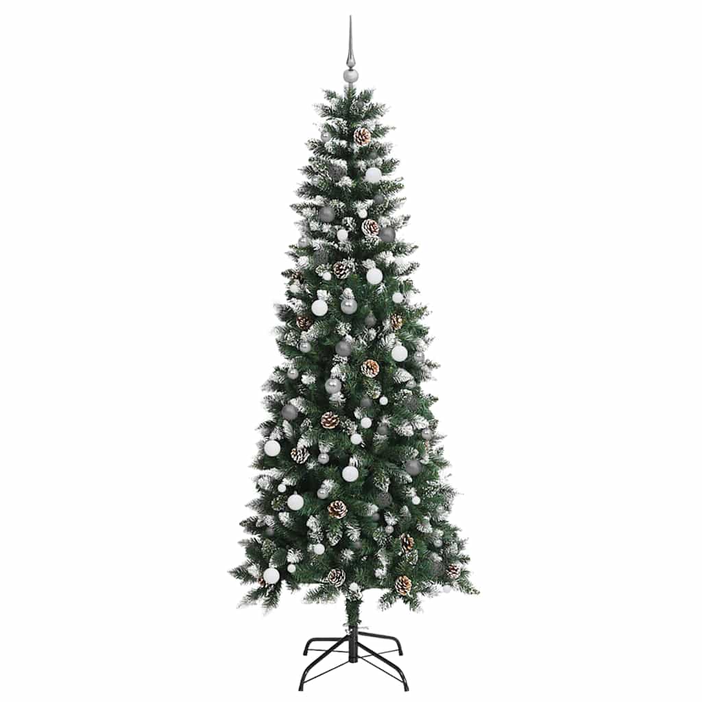 Kunstig juletre med 300 LED grønn 240 cm PVC og plast og stål
