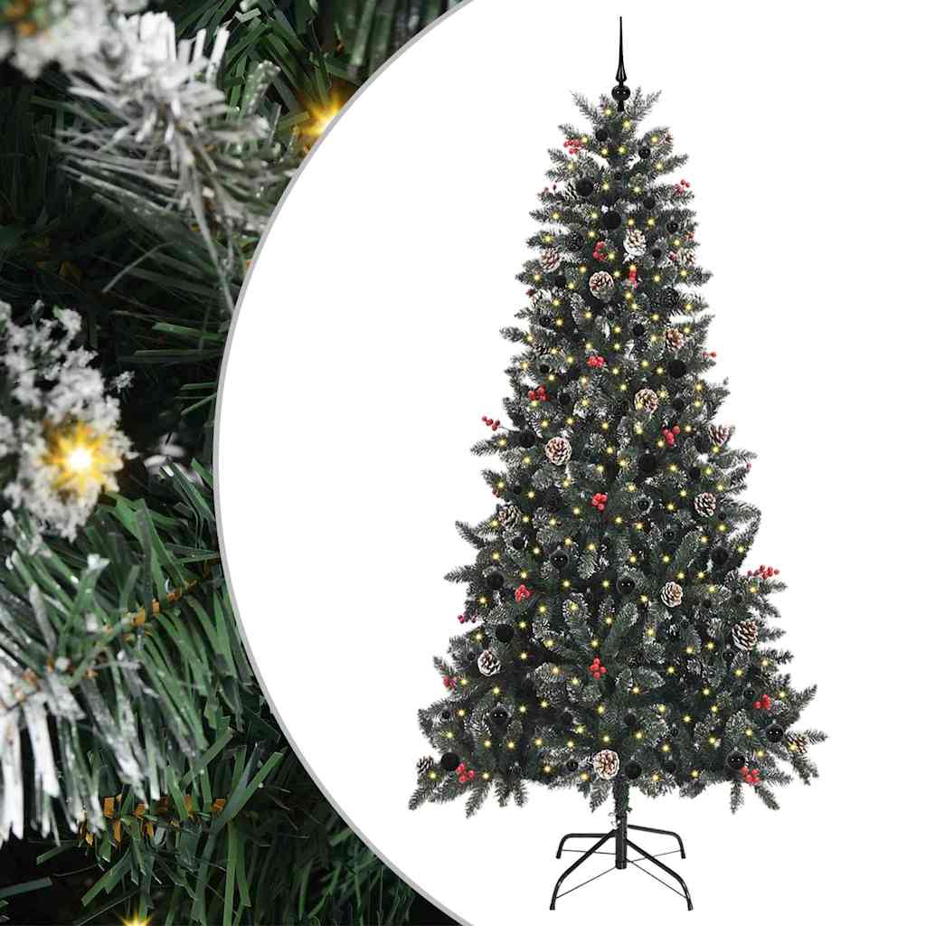 Kunstig juletre med 300 LED grønn 240 cm PVC og plast og stål