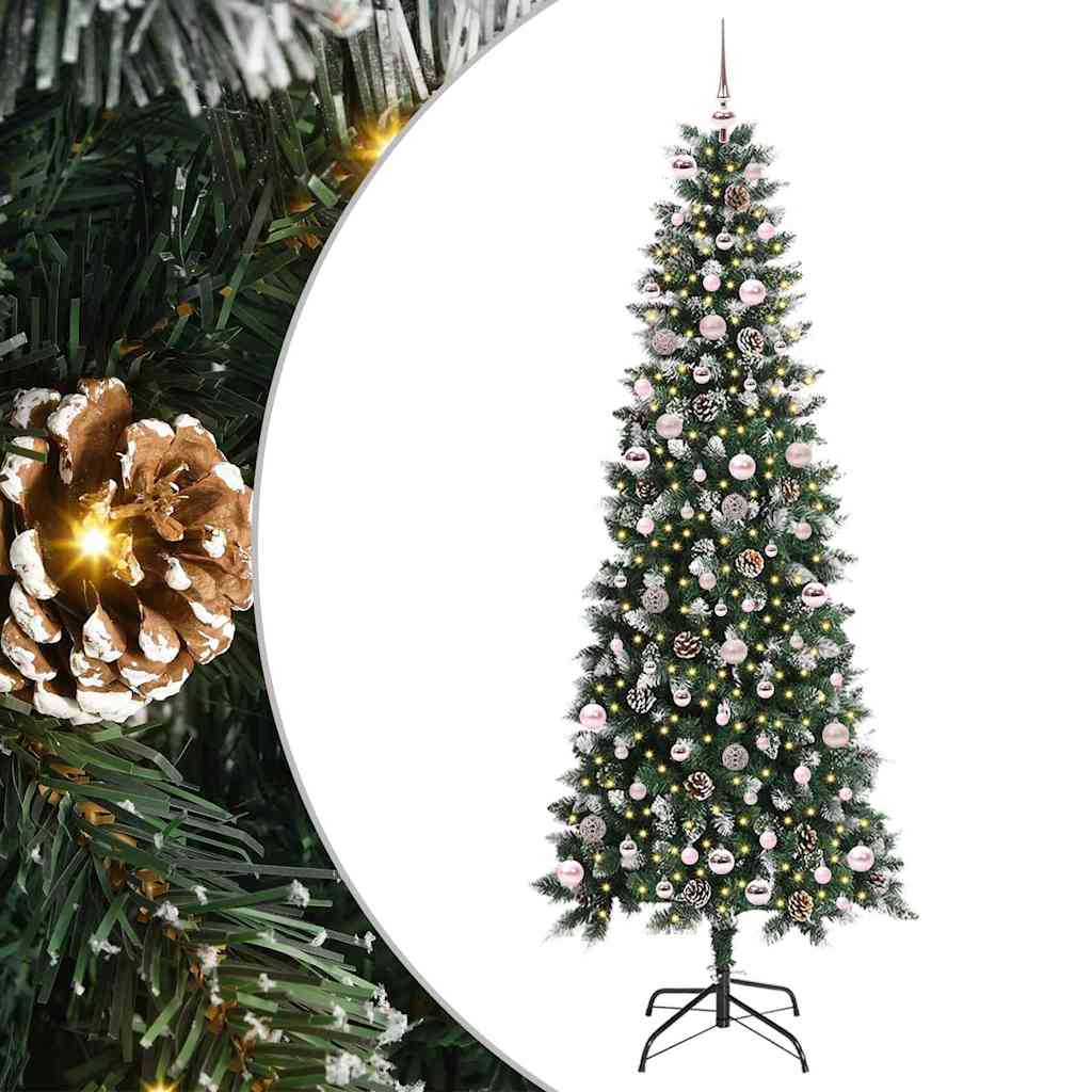 Kunstig juletre med 300 LED grønn 240 cm PVC og plast og stål