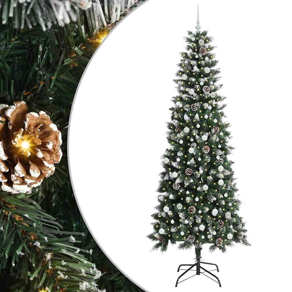Kunstig juletre med 300 LED grønn 240 cm PVC og plast og stål