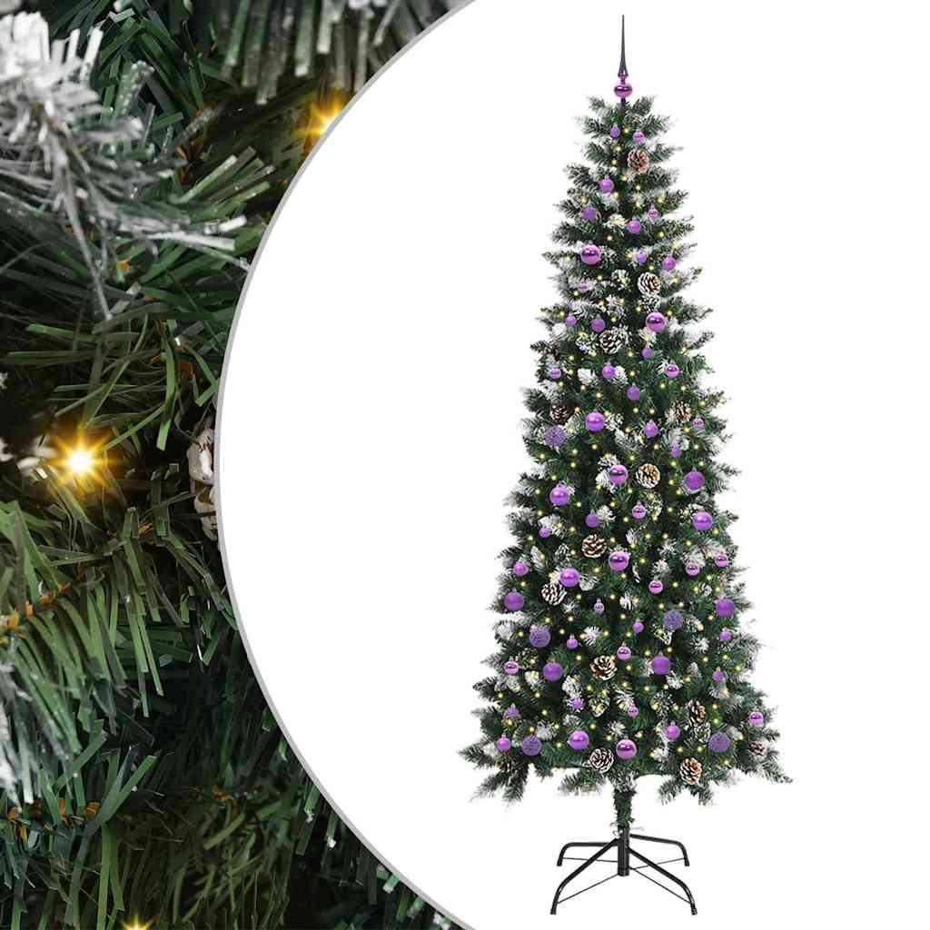 Kunstig juletre med 300 LED grønn 240 cm PVC og plast og stål