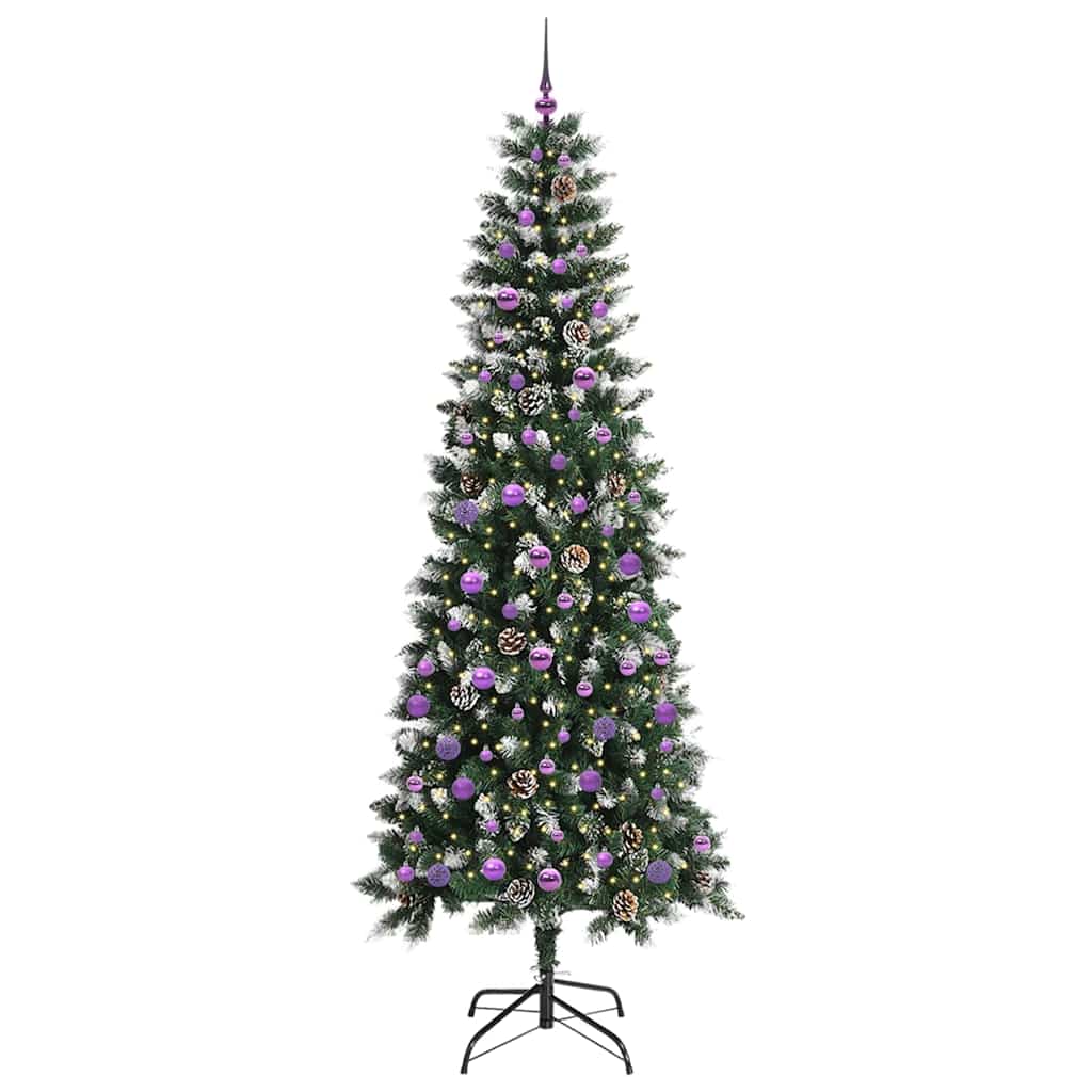 Kunstig juletre med 300 LED grønn 240 cm PVC og plast og stål