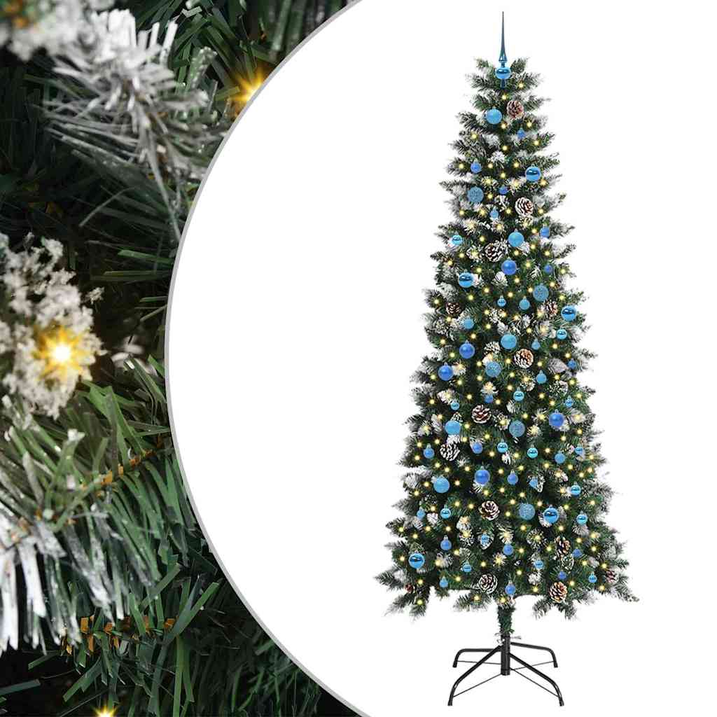 Kunstig juletre med 300 LED grønn 240 cm PVC og plast og stål
