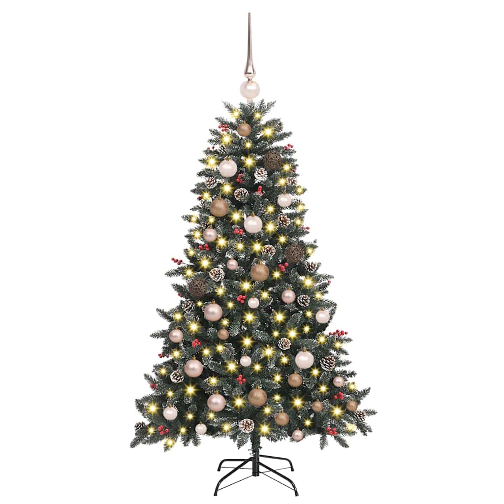 Kunstig juletre med 150 LED grønn 150 cm PVC og plast og stål