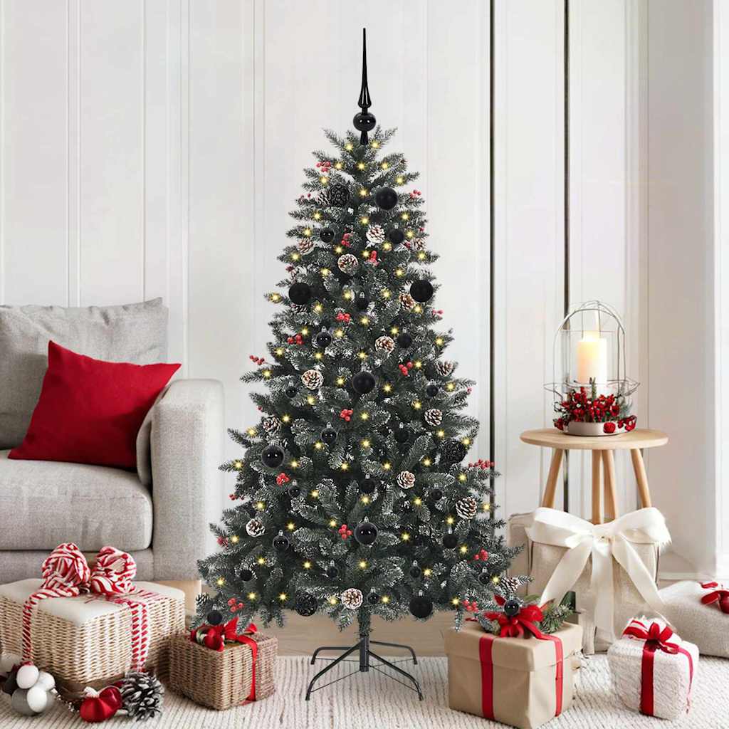 Kunstig juletre med 150 LED grønn 150 cm PVC og plast og stål