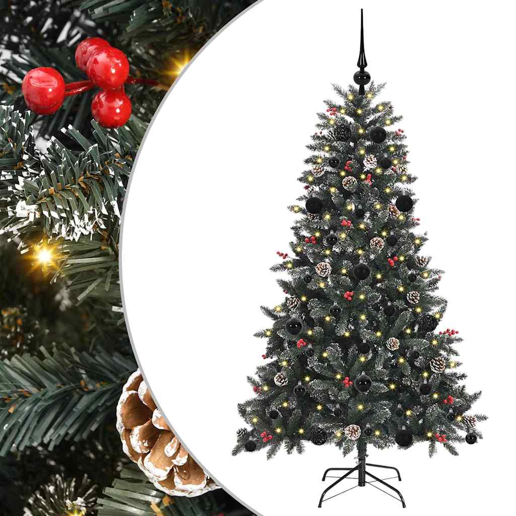 Kunstig juletre med 150 LED grønn 150 cm PVC og plast og stål