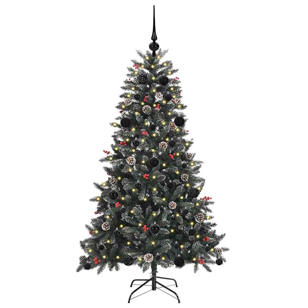 Kunstig juletre med 150 LED grønn 150 cm PVC og plast og stål